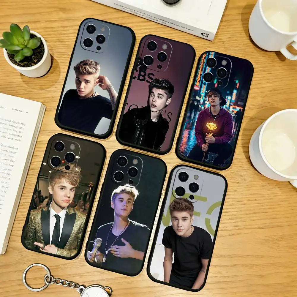

Justin Bieber Phone Case For iPhone 17,16,15,14,13,12,11 Plus,Pro Max,XS,Soft Silicone Black Cover