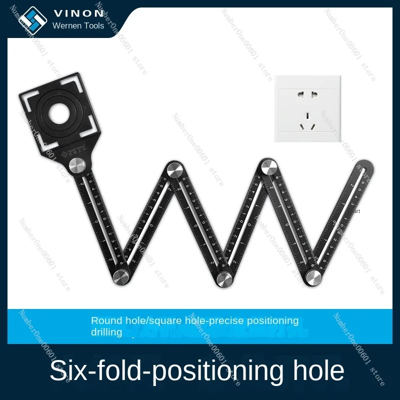 

Multi-Functional Angle Six a Folding Ruler Tile Square Hole round Hole Locator Wall Floor Hole Special-Shaped Tool