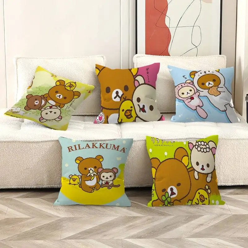 Character Rilakkuma Personalized Pillow Cover Kids Bedroom Wild Party Decor Pillowcase kid Birthday shower Gift