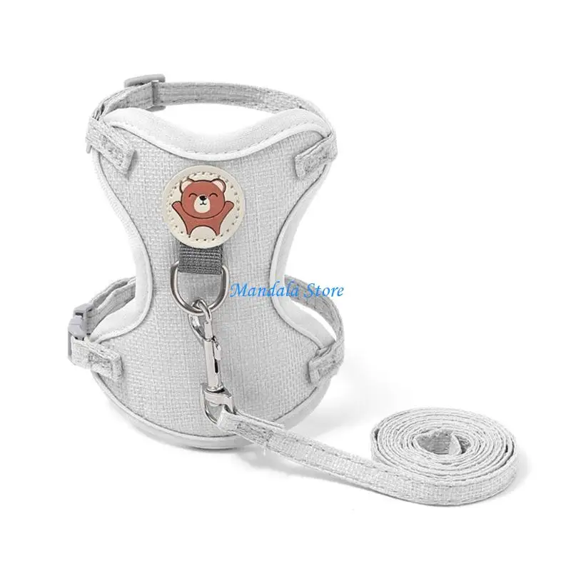 

U2JC Fashion Dogs Harness Leash Adjustable Length Pet Chest Back Traction Rope with Sturdy Buckle for Pet Outdoor Walking