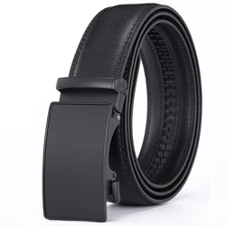 Men's Automatic Buckle Leather Belt, Cowhide, No Holes, High-Grade, Fashion, New