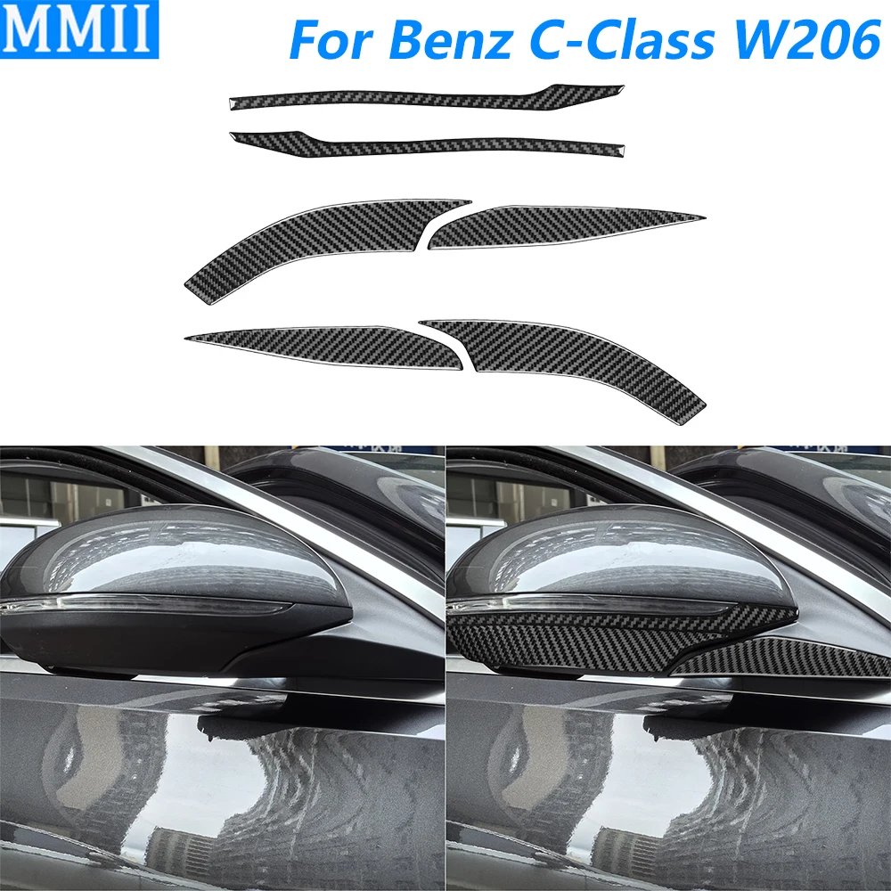 

Для Mercedes-Benz C-Class GLC W206 2022-2024 зеркало заднего вида из углеродного волокна, боковая панель, декоративные полоски, автомобильные аксессуары, наклейка