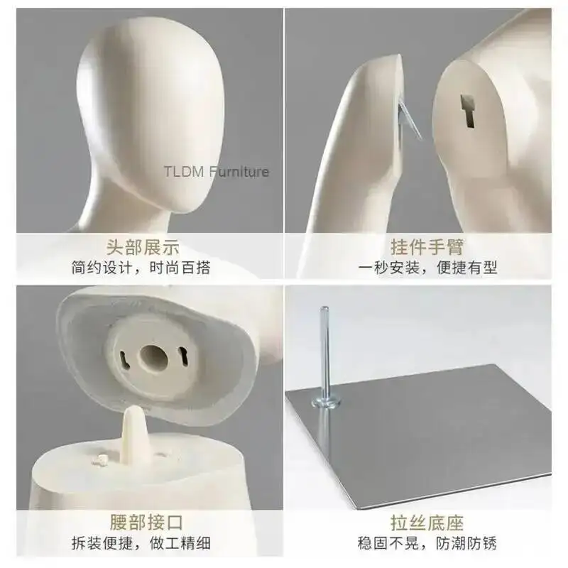 Full-Body for Korean Display Apparel Style Female Detachable Arms Mannequin, Body Women's Torso with Shop Window Display JT40M