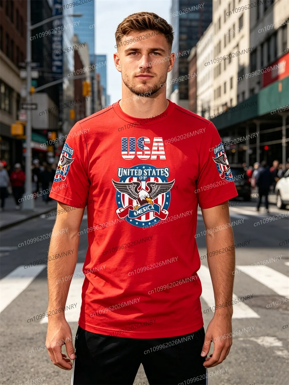 Hot 250th anniversary Cheer up! Summer Fan Jersey USA Flag Men Football Jersey Top Print Woman Short Sleeve Sports T-Shirt Men's