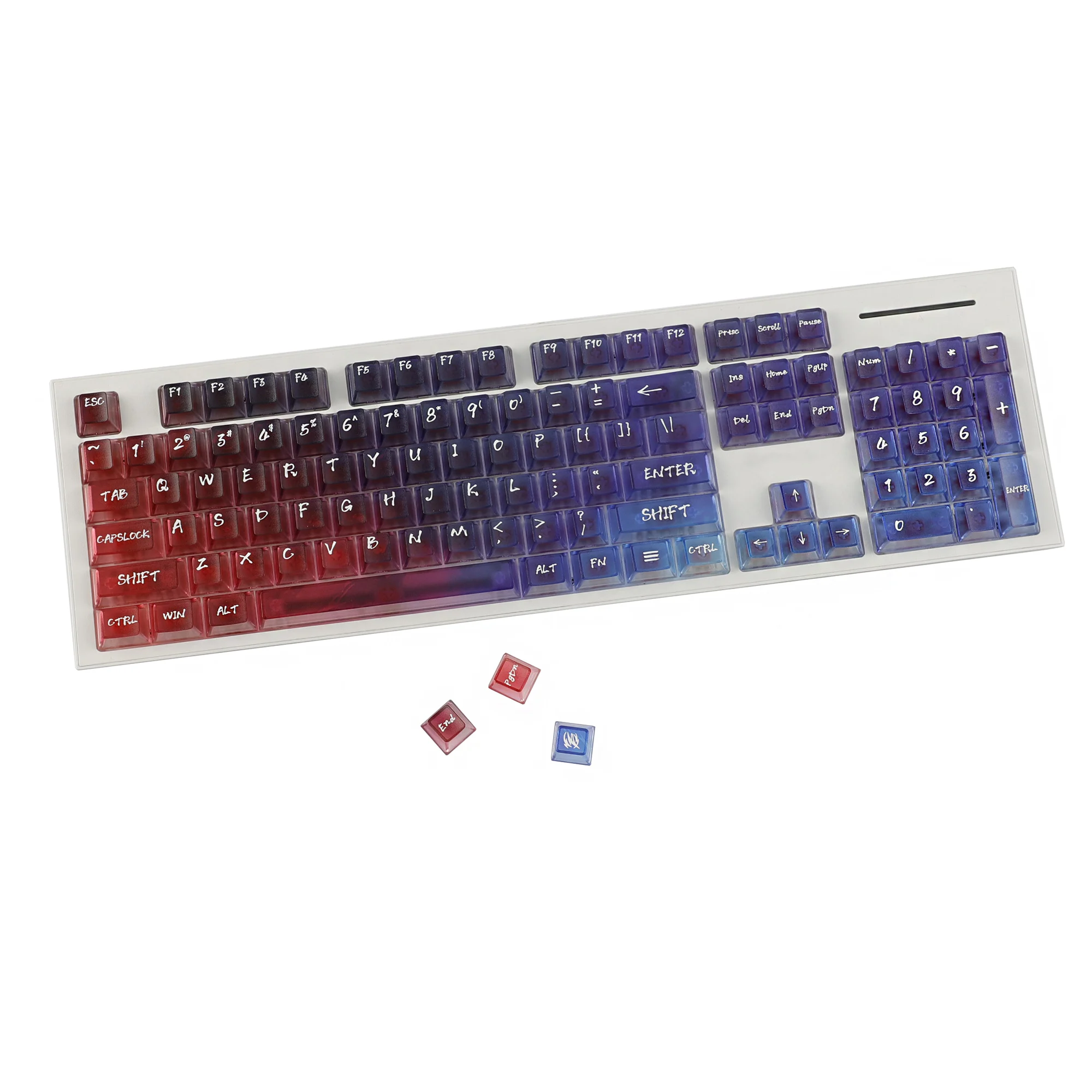 YMDK 119 Keys Magic Mist Neon Keycap PC Shine Through Cherry Profile Keycaps for 61/64/87/104/108 MX Mechanical Keyboard