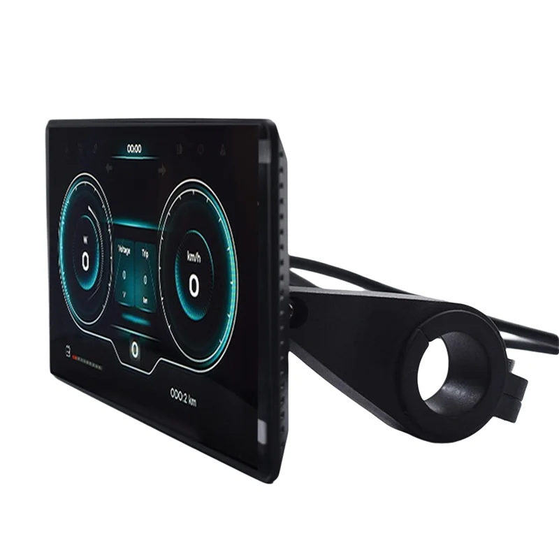 

ABKQ-24V To 60V H8 Bicycle Speedometer And Computer - Waterproof LED Display For E-Bikes With 5Pin Plug