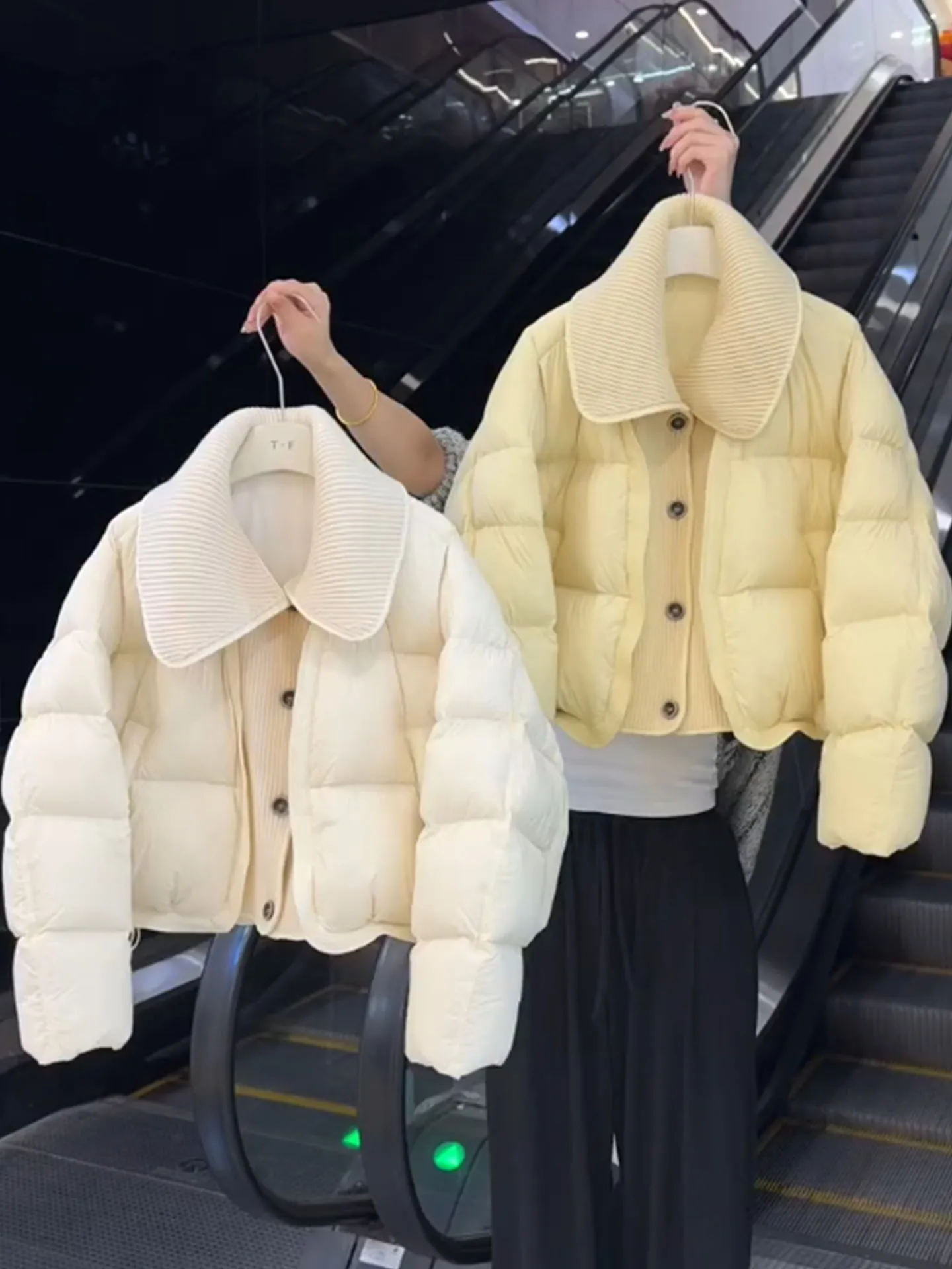 

Корейский Sle ort Puffer Jaet, женское теплое пальто с хлебом, верхняя одежда с откидным воротником, женская зимняя мода, ветер для поездок на работу