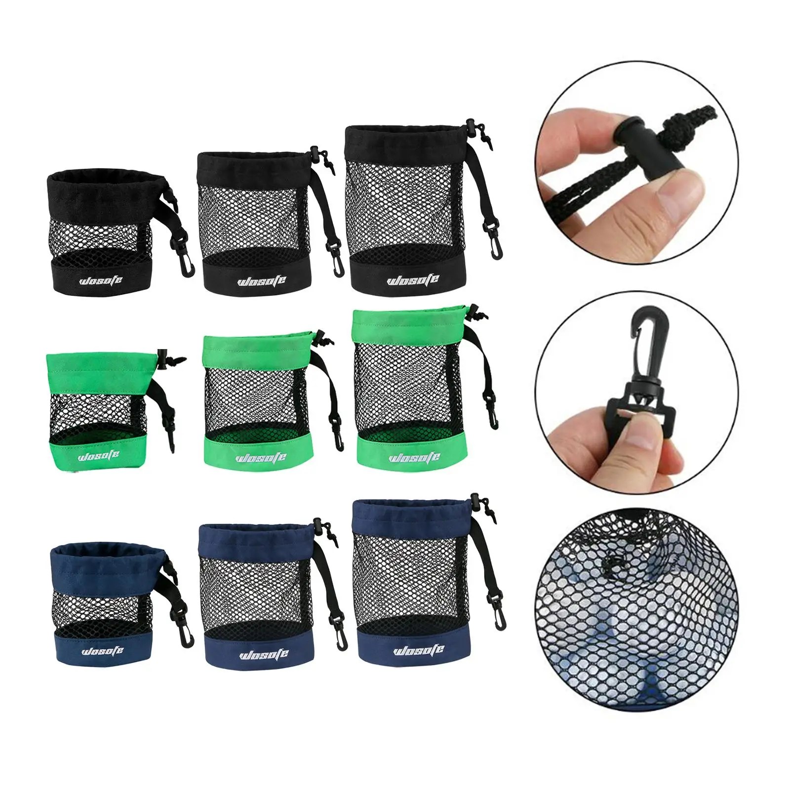

Golf Ball Bag Golf Ball Holder Mesh Ball Container Portable Golf Pouch Bag Golf