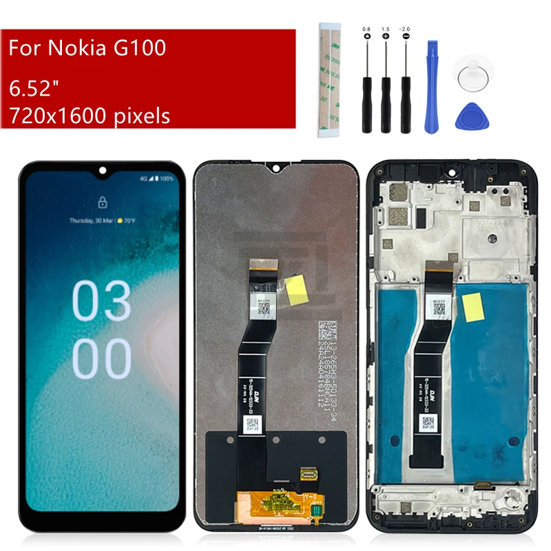 

For Nokia G100 LCD Display Touch Screen Digitizer Assembly With Frame Display Replacement Repair parts 6.52"