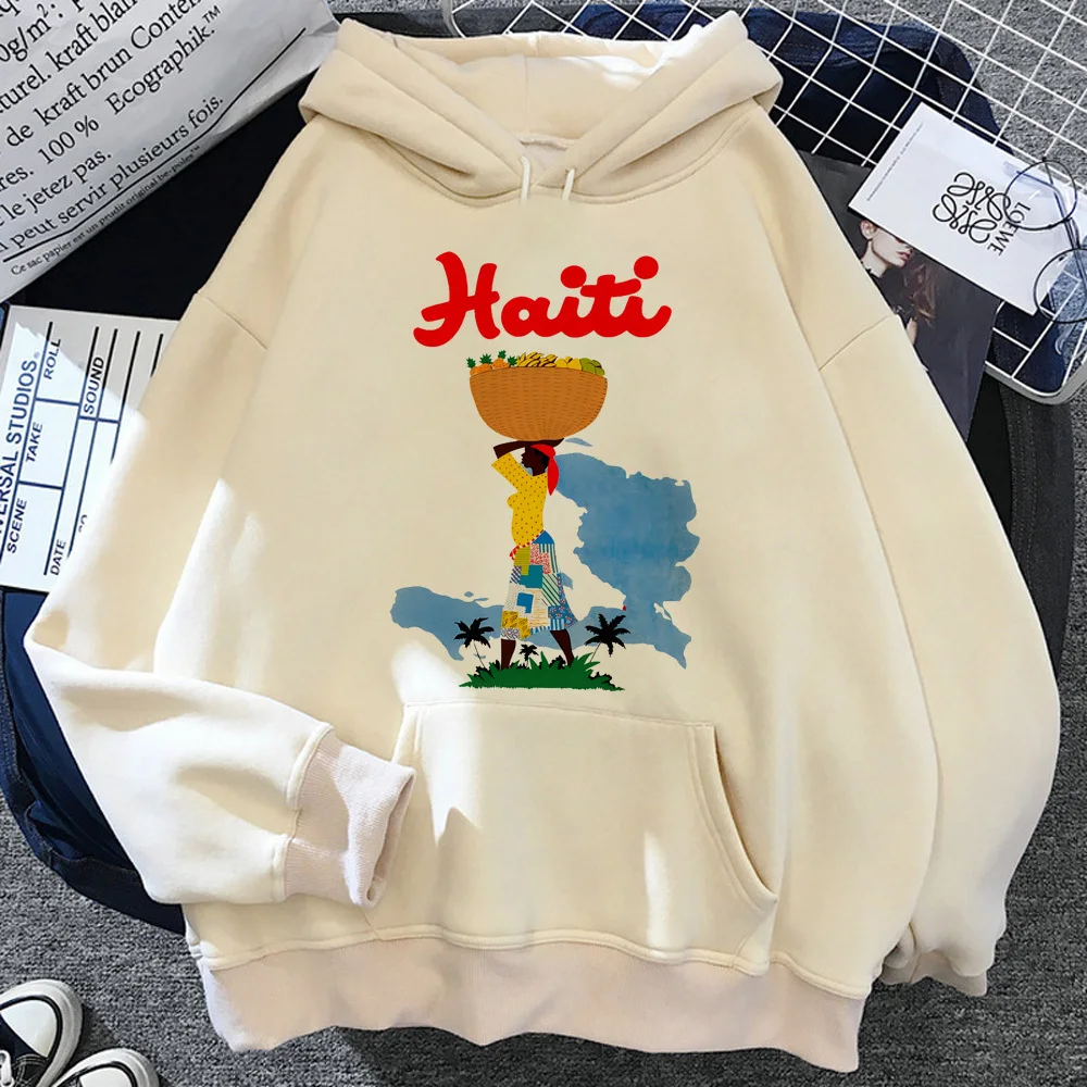 

Haiti hoodie youthful kawaii modern style manga anime sweater casual wear women sweatshirts modern style pattern