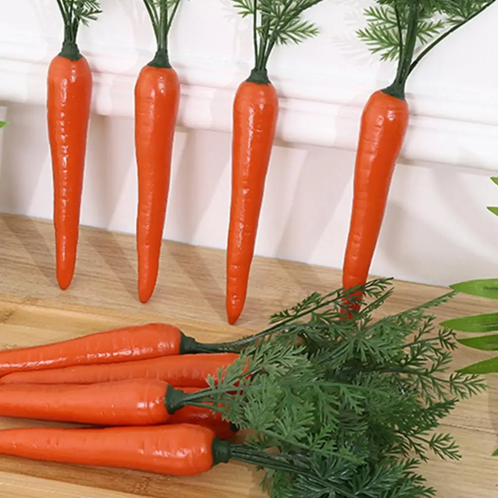 Carrot Model Realistic Fake Carrot Green Leaves Multipurpose Easter Carrot Model Toy Craft Photography Prop Home Supplies