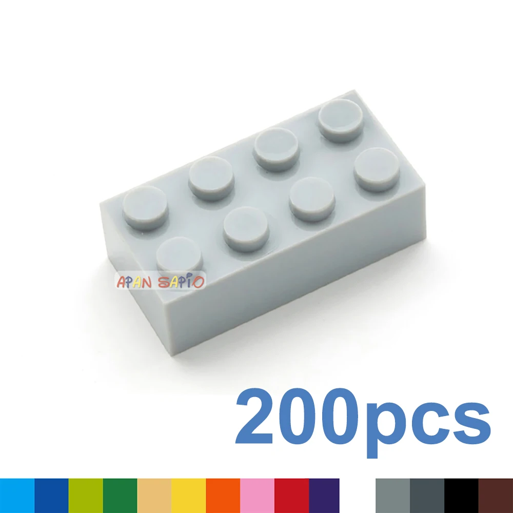 200pcs Thick 2x4 DIY Building Blocks Figures Bricks Educational Creative Compatible With 3001 Plastic Toys for Children Choice