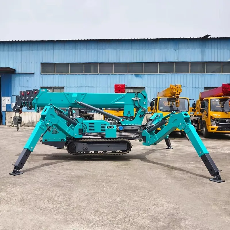 Narrow Width 3t Mini Spider Crane Able To Pass Standard Doorway Indoor Construction Materials Lifting Crawler Hoist