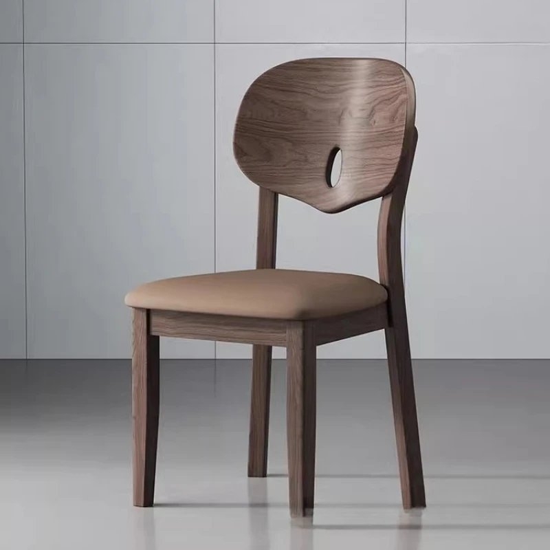 

Space Saving Wooden Dining Chairs Waiting Leather Ergonomic Dining Chairs Modern Designer Comfortable Muebles Home Furniture