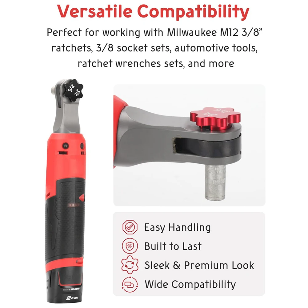 

Aluminum Alloy Magnetic Ratchet Switch Knob for M12 38 Socket Sets Offering Quick Directional Change and Performance