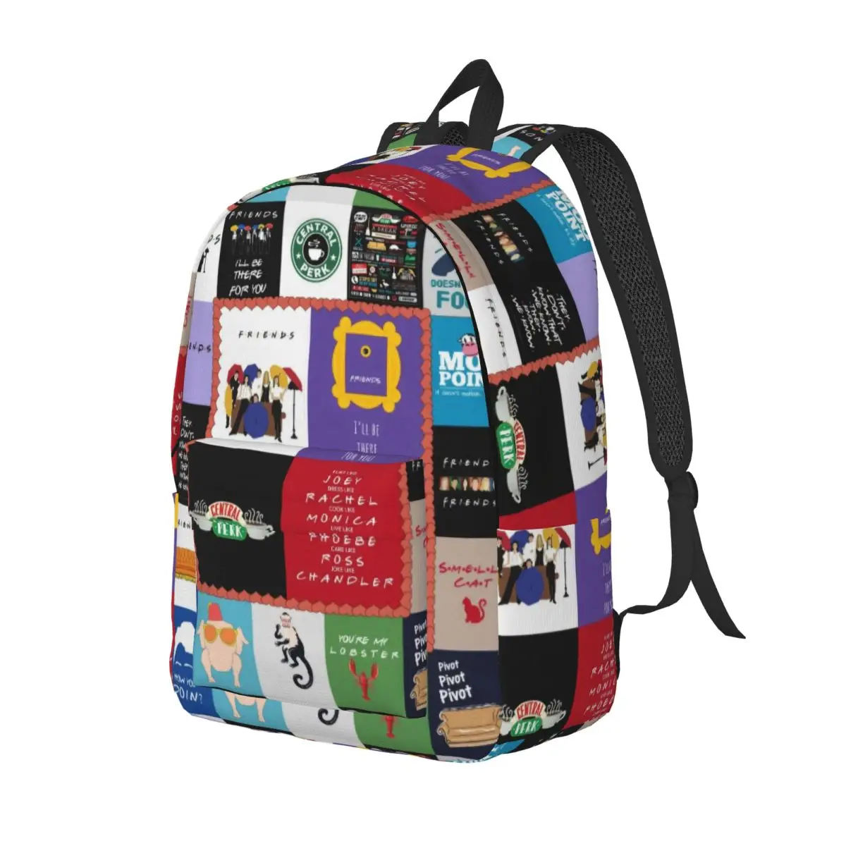 Friends TV Show Travel Bedroom Quilt Backpack Elementary High College School Student Bookbag Men Women Daypack Sports