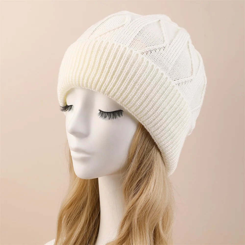 New Beanie Winter For Women Men Boys Girls Crochet Skullies Hat Solid Color Unisex Autumn Knitted Beanies Caps Wild Accessories