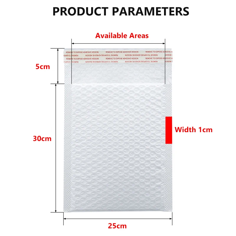 20 Stks/partij Wit Schuim Envelop Tassen Zelfzegel Mailers Gewatteerde Verzending Enveloppen Met Bubble Mailing Tas Verzending Pakketten Tas