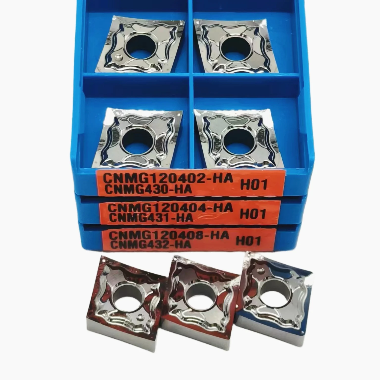 شفرة إدراج تحول الألومنيوم ، قاطع مخرطة كربيد CNC ، أداة نحاسية ، CNMG120402 CNMG120404 CNMG120408 HA H01