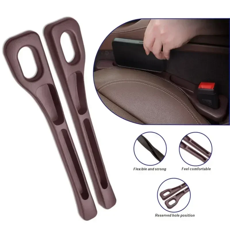 2Pcs Car Seat Gap Filler Seat Crevice Storage Box Bag Between Seats Console Organizer Decoration Interior Auto Accessories