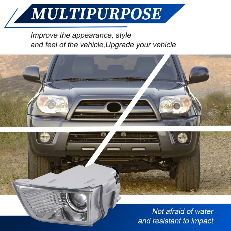 

Dne-zFor Toyota 4Runner 2003-2005 Автомобильные прозрачные линзы, хромированный корпус, противотуманные фары из АБС-пластика, лампы с лампами 81221-35040