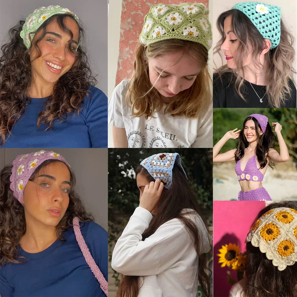 Crochet Headband For Women Knitting Printing Bandanas Turban Headbands Fashion New Elastic Hairbands Hair Accessories