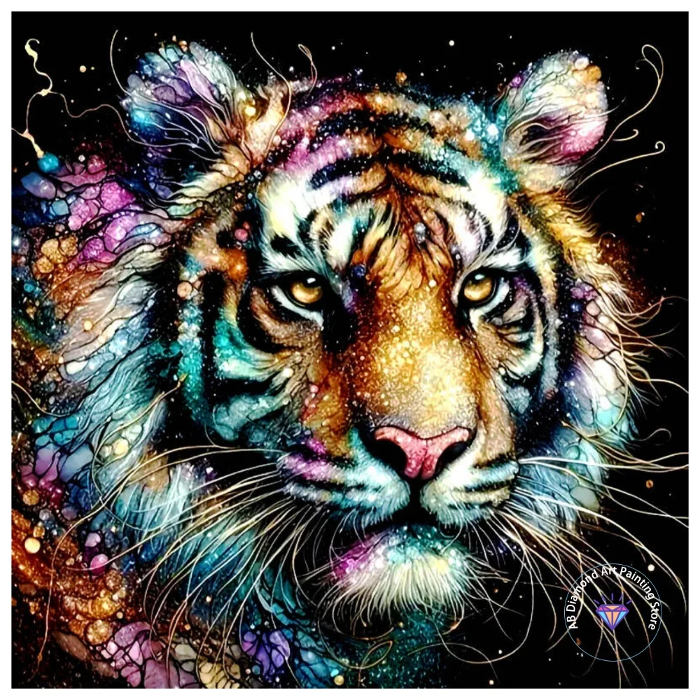 

Tiger Animal AB Diamond Painting Kit Square Round Diamond 5D DIY Cross Embroidery Handmade Art Adult Exquisite Gift Home Decor