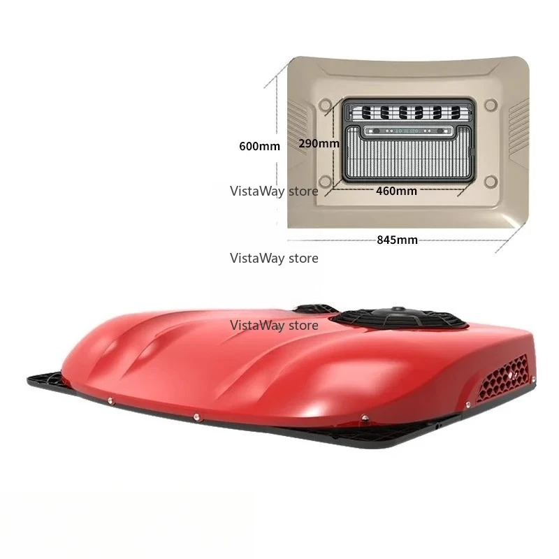 เครื่องปรับอากาศติดตั้งบนหลังคารถยนต์แบบออลอินวัน 12v24v สำหรับรถบรรทุก ระบบทำความร้อนและความเย็นแบบพกพาสำหรับจอดรถ