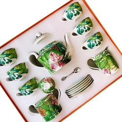 Equatorial jungle Bone China Coffee Drinkware Set European Afternoon Tea Cup And Saucer set Home Wedding