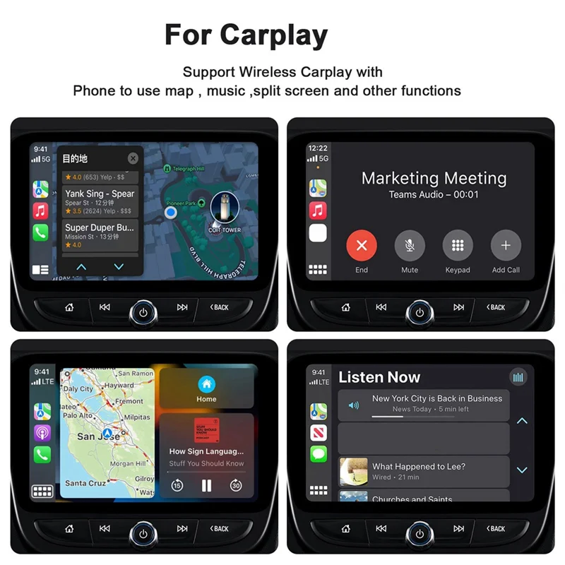محول تلقائي Carplay 2 في 1، محول لاسلكي Carplay سريع تحويل سلكي إلى Carplay اللاسلكي