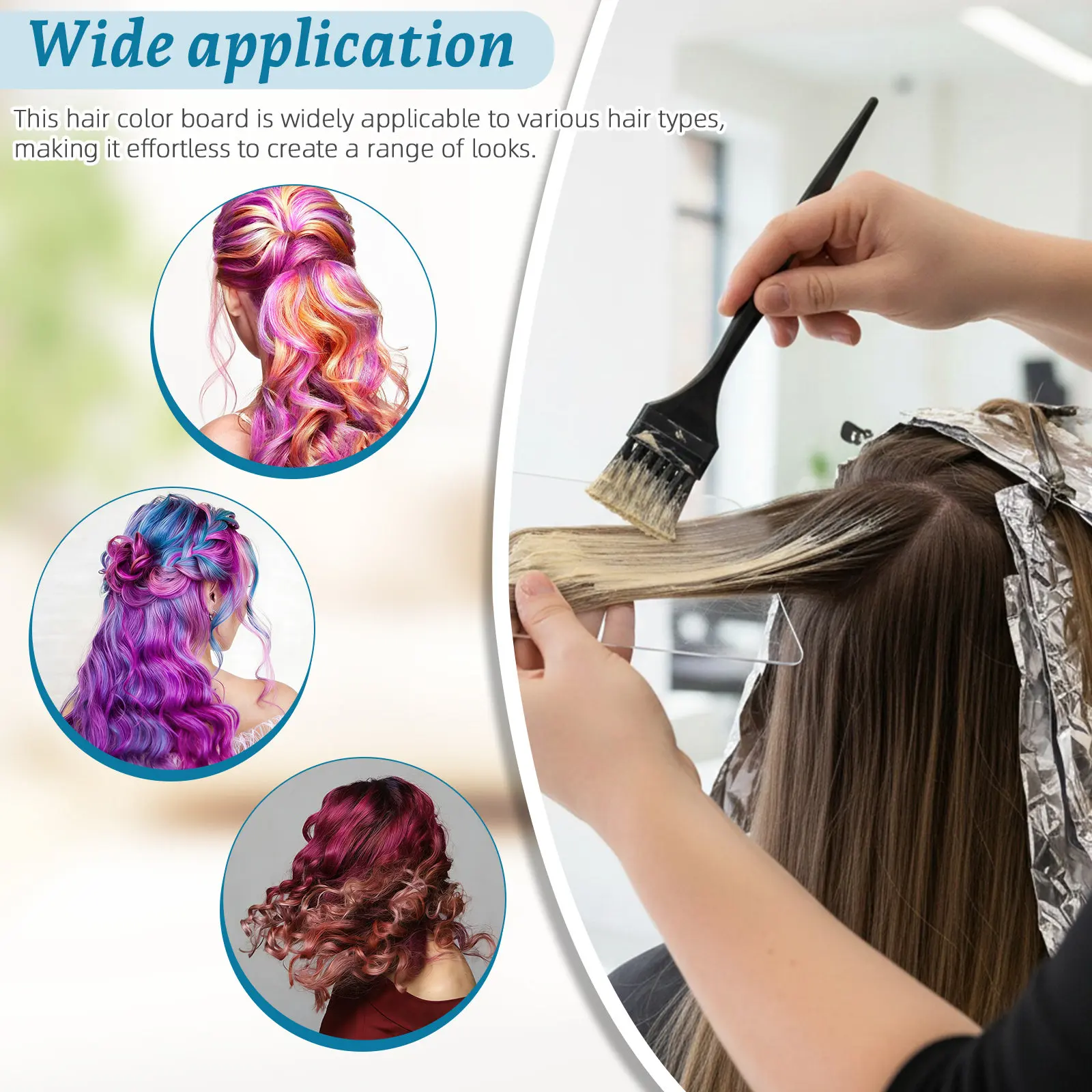 Transparent Hair Highlighting Board Easy Grip Precision Dyeing Tool for Long Hair Color Application Styling Supply Foil Board