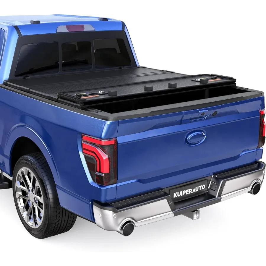 Hard Quad Fold Truck Bed Tonneau Cover for 20152025  F150 F150 Styleside 5.5 FT Bed Secure Weatherproof Easy Access Design with