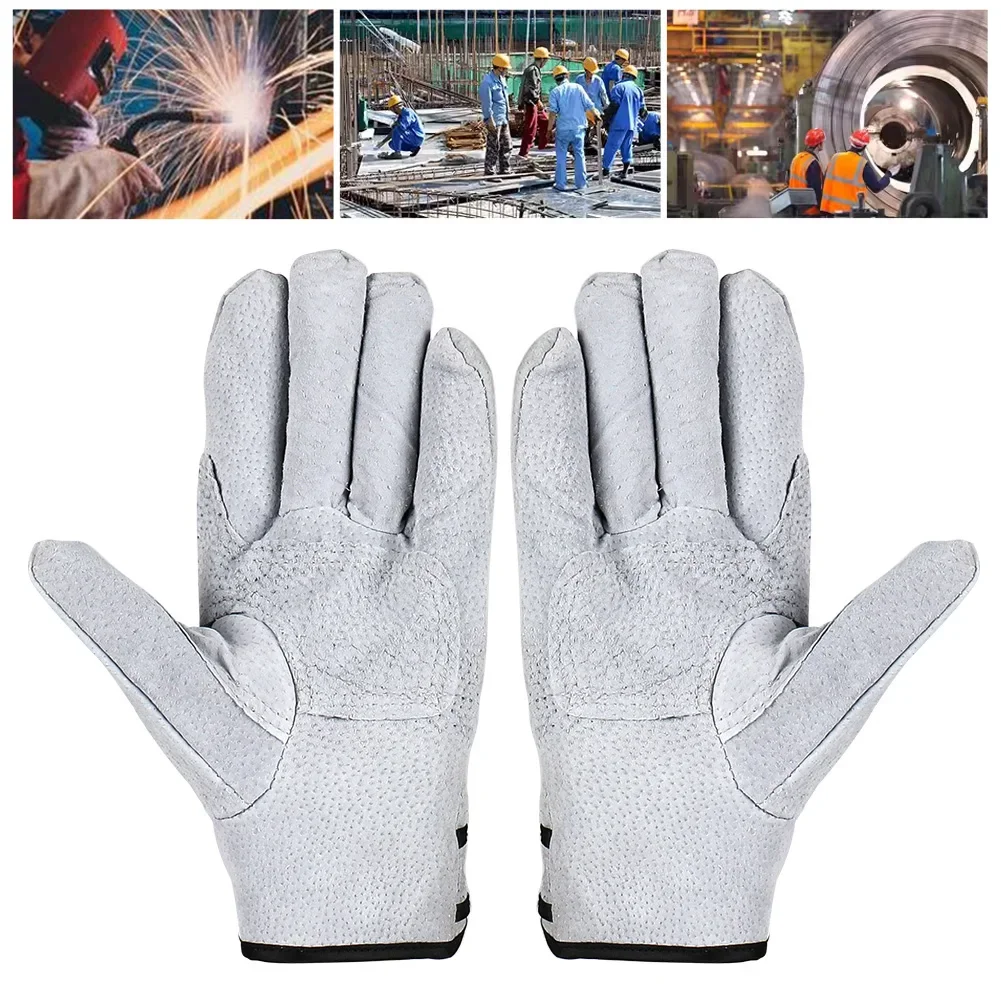 Gants de travail en cuir de vachette, gants de soudage, degré de chaleur, protection de sécurité, travail de sécurité pour soudeur, coupe, jardinage