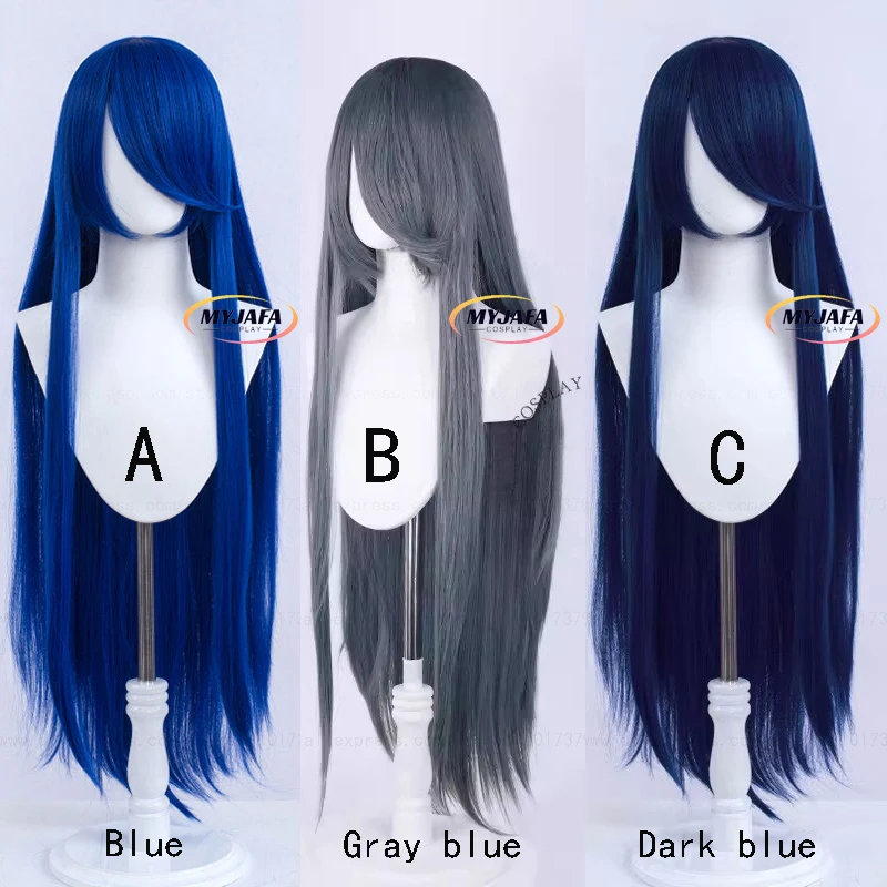 100cm Long Straight Cosplay Wig Anime Compatible Universal Omnipotent Solid Color Heat Resistant Synthetic Hair Wigs + Wig Cap