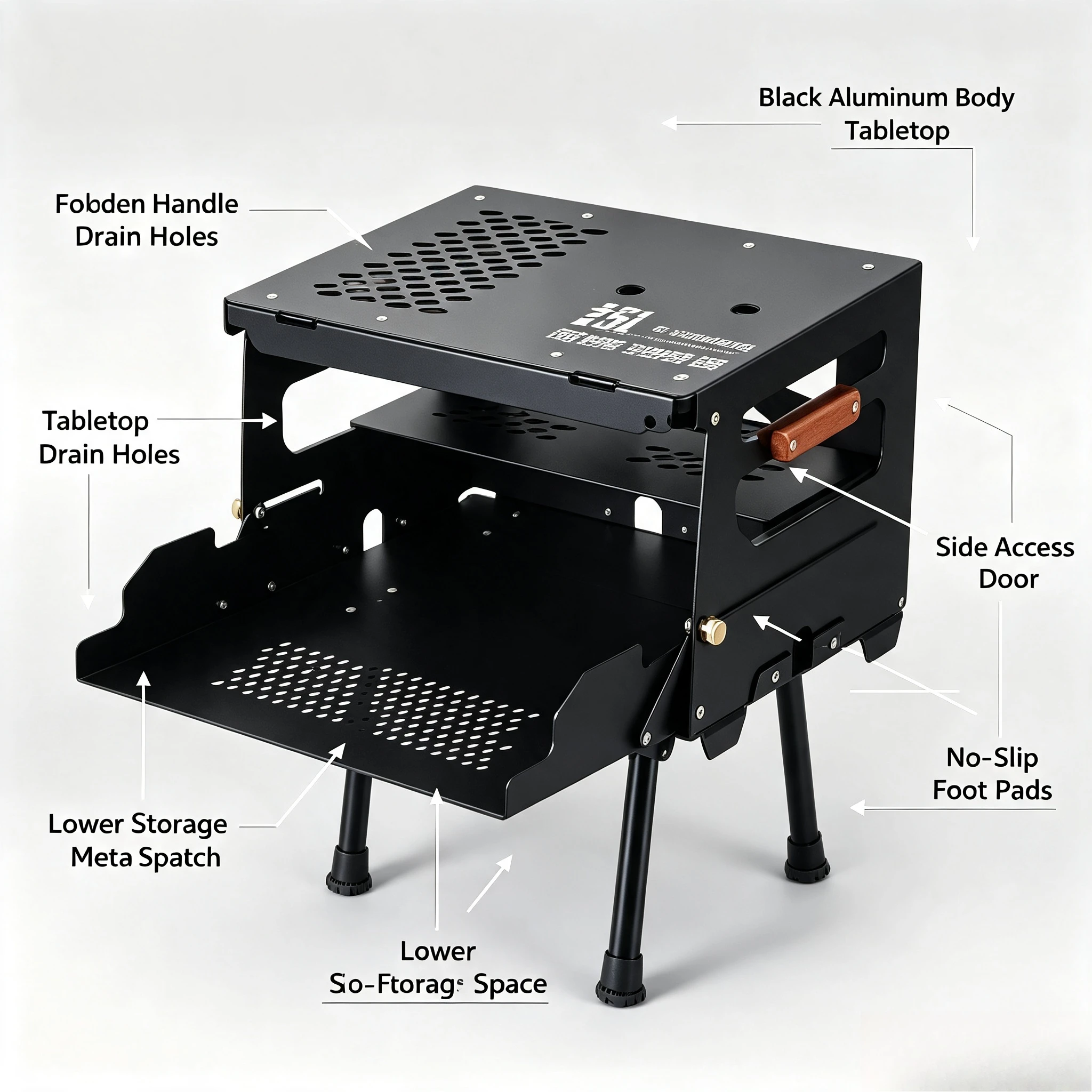 Outdoor Multifunctional Storage Box 25L Camping Portable Folding Table Large Capacity Car Trunk Organizer