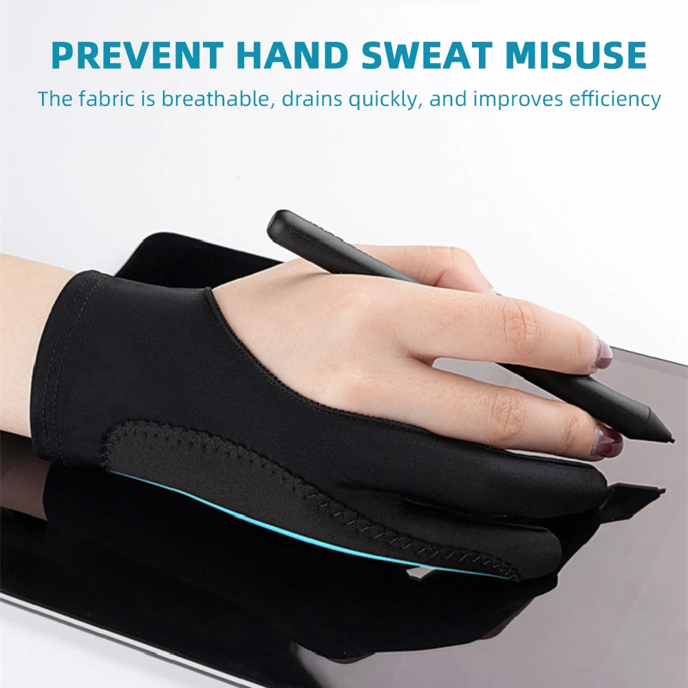 Two-finger Painting Gloves Anti-touch Anti-dirty Right And Left Hand Glove for IPad Tablet Touch Screen Drawing Gloves