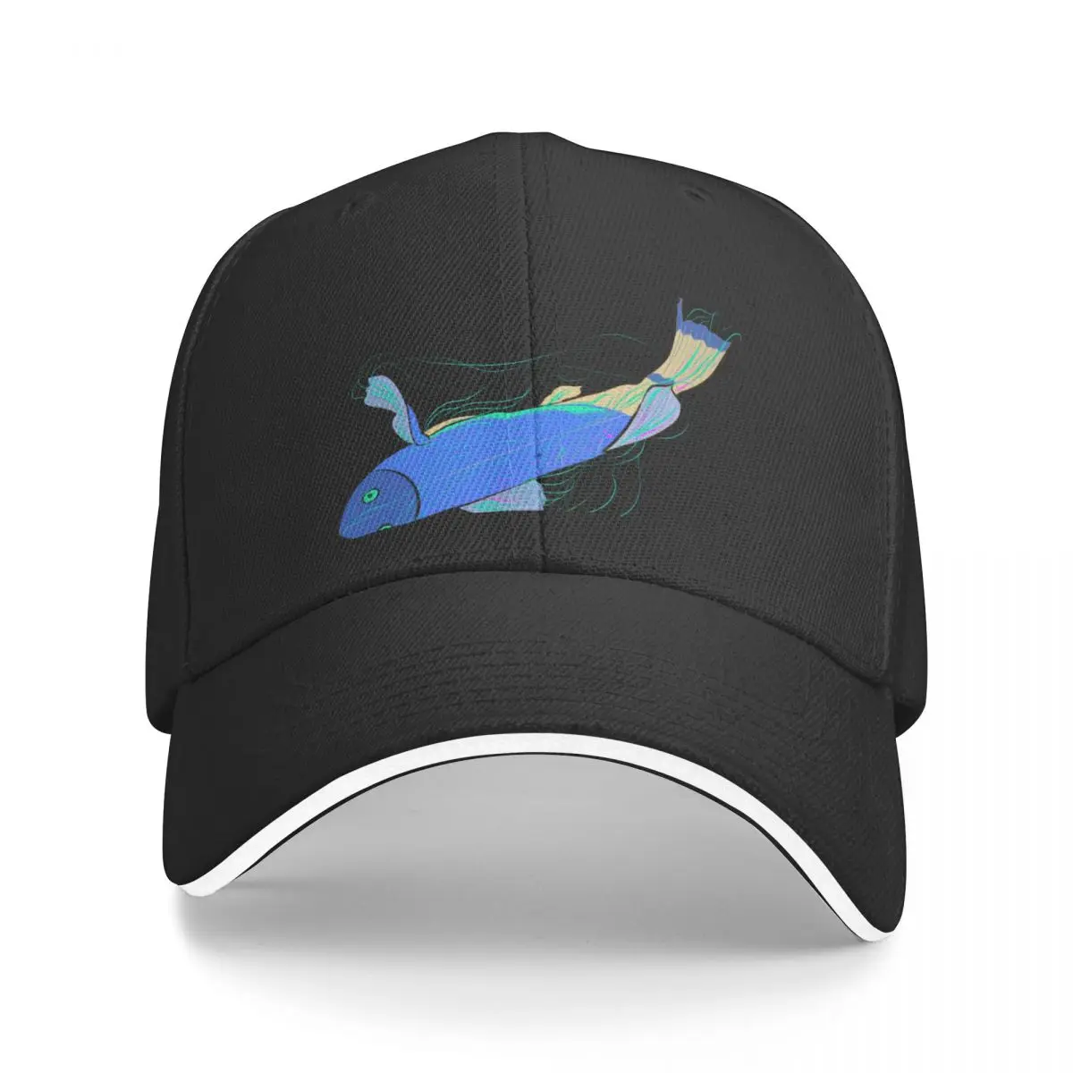 

Blue fish Baseball Cap Snap Back Hat Designer Hat Gentleman Hat Women's Hats Men's