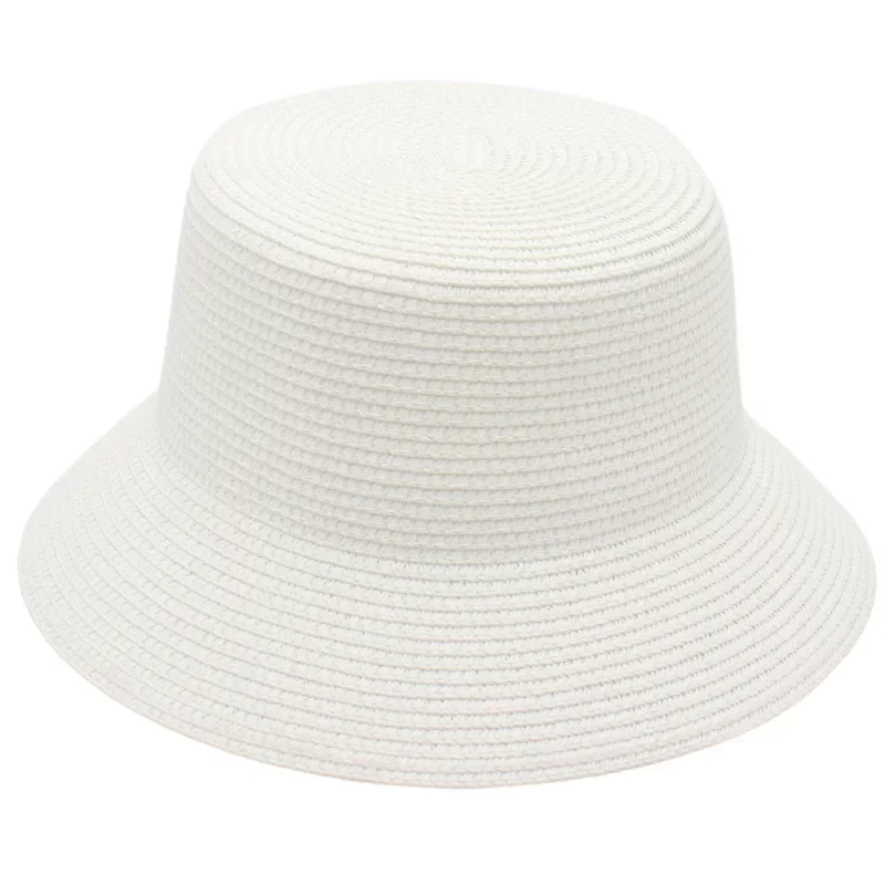 Flat Straw Hats Solid Color Caps Ladies Hat Summer Sun Openwork Handwoven Straw Cap Ethnic For Women Men Japanese Style DIY