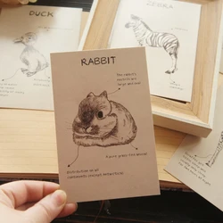 15pcs Animal Knowledge Book Page Design As Post Card Gift Greeting Cards Gift Party Invitation Scrapbooking Use