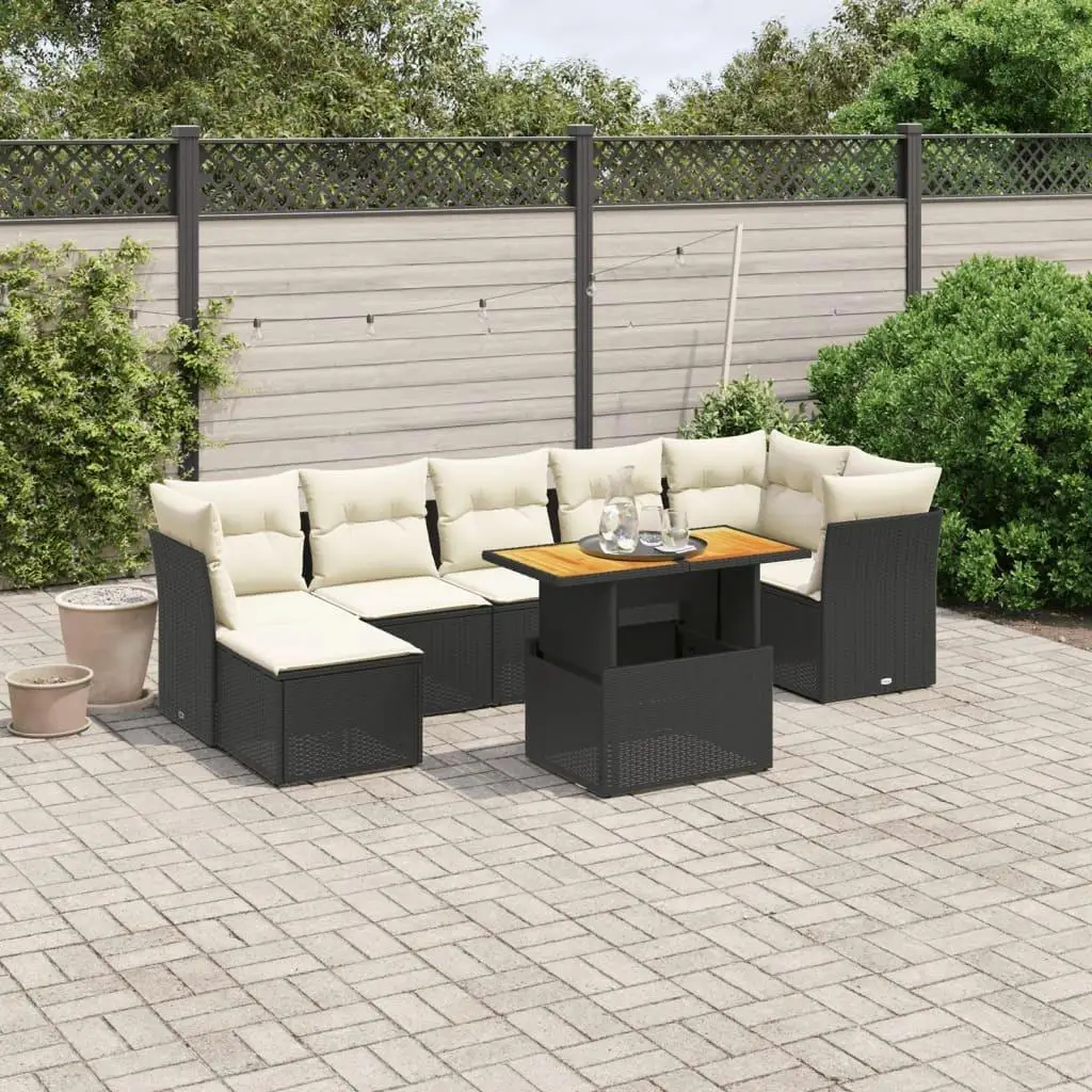 

Stylish Black Garden Sofa Set Outdoor Furniture Comfortable Lounge Seating for Patio Balcony and Backyard