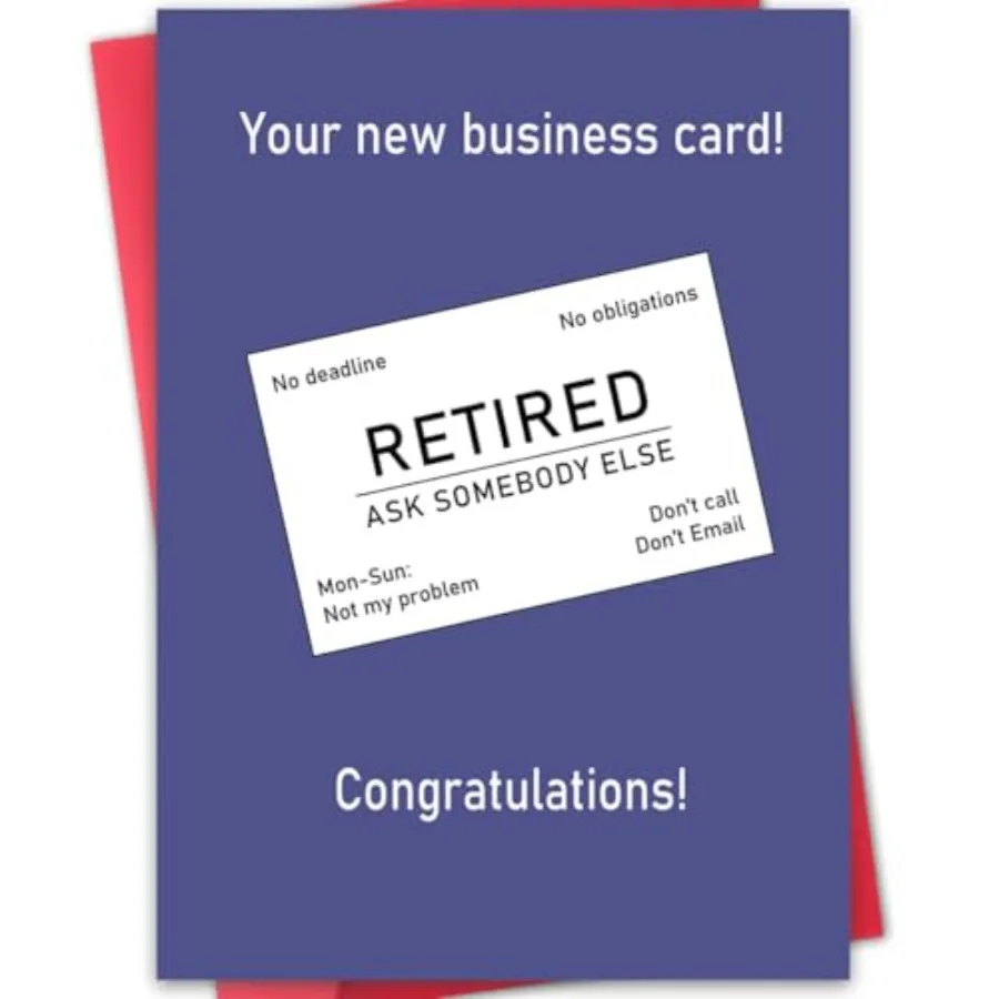 

Funny Retirement Card for Men Women, Happy Retiring Gift for Colleague, Congratulation Retirement Gifts for Him Her, Coworker L