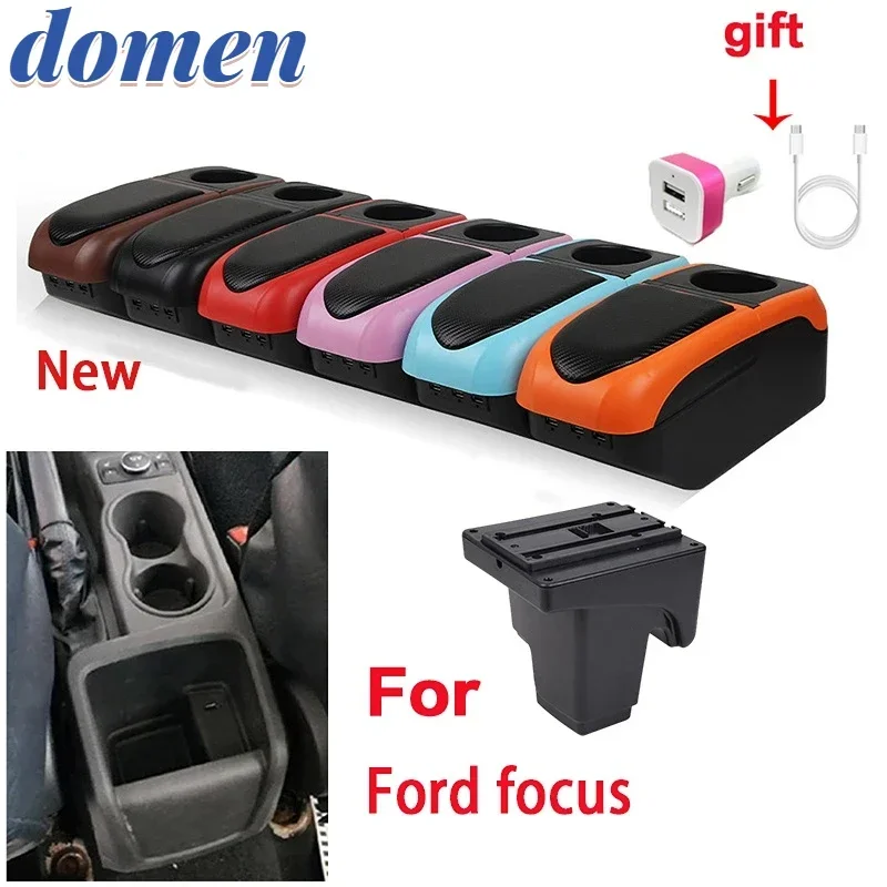 

For Ford Focus MK3 Armrest Box For Ford Focus 3 Car Armrest box storage box USB Extension Multifunctional Car Accessories