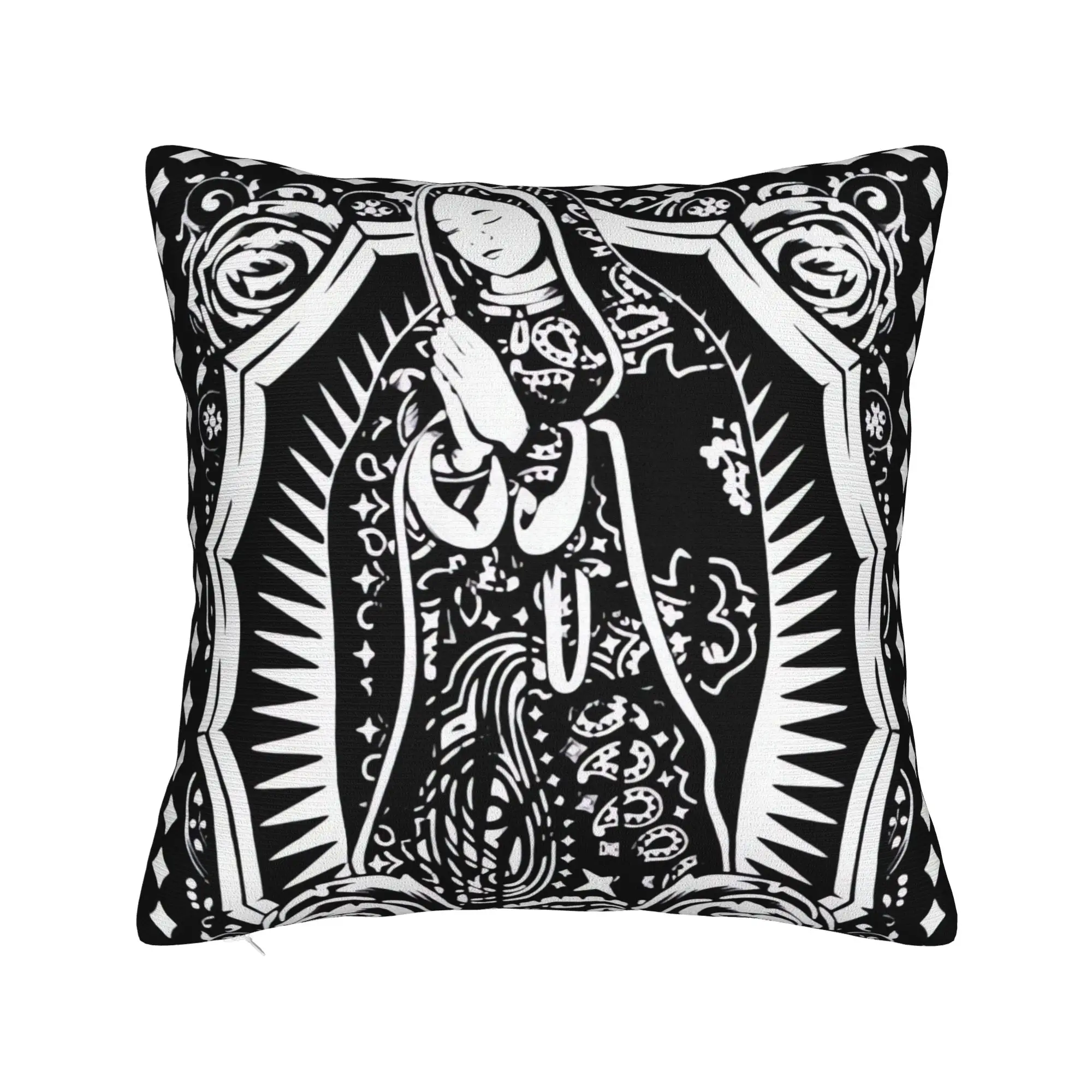 Virgin Mary Cherubs Rose Pillow Case  Comfy Pillow Cover For Sofa Home Decor Cute Funny Pillowcases