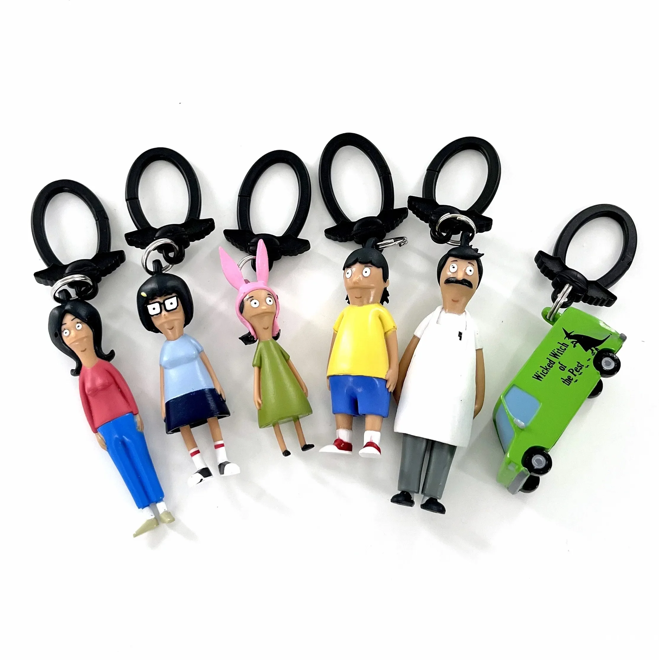 Bob Burgers Cartoon Action Figure Key Chain anime figures kawaii keyring figurine halloween decoration Gift For Kids toys