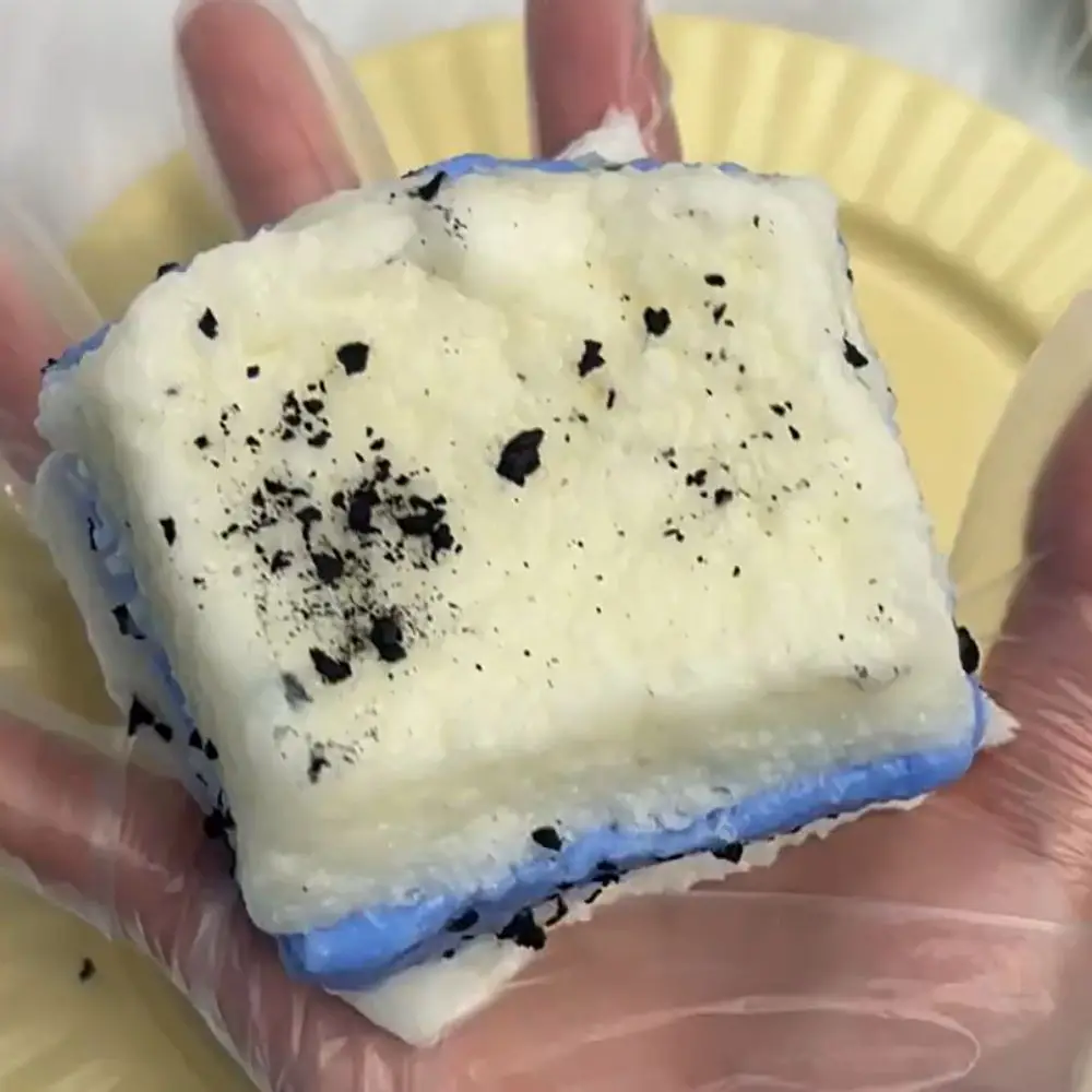 Novidade torrada de três camadas espremer matcha torrada de recuperação lenta fidget sal marinho colorido sadnwich fidget mini ornamentos