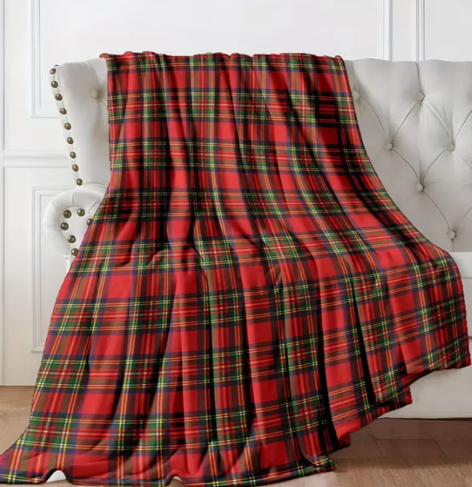 Comfortable Retro Buffalo Check Print All-Season Blanket Contemporary Soft Cozy Throw, Perfect Gift for Thanksgiving, Halloween