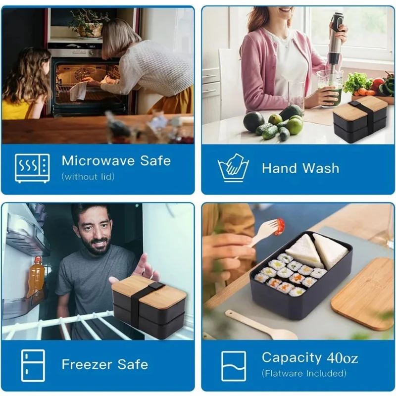 ABKO-Kotak Makan Siang Stackable Dengan Tas Insulasi Termal Kotak Makan Siang Microwave Cocok Untuk Pekerja Kantor Dan Pelajar.