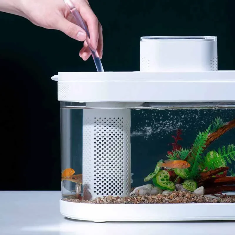 Smart Fish Tank For Xiaomi Mijia MiHome App Amphibious Eco Aquarium Pro WiFi Box C180 Auto Feeder RGB Lighting Works Fishtank