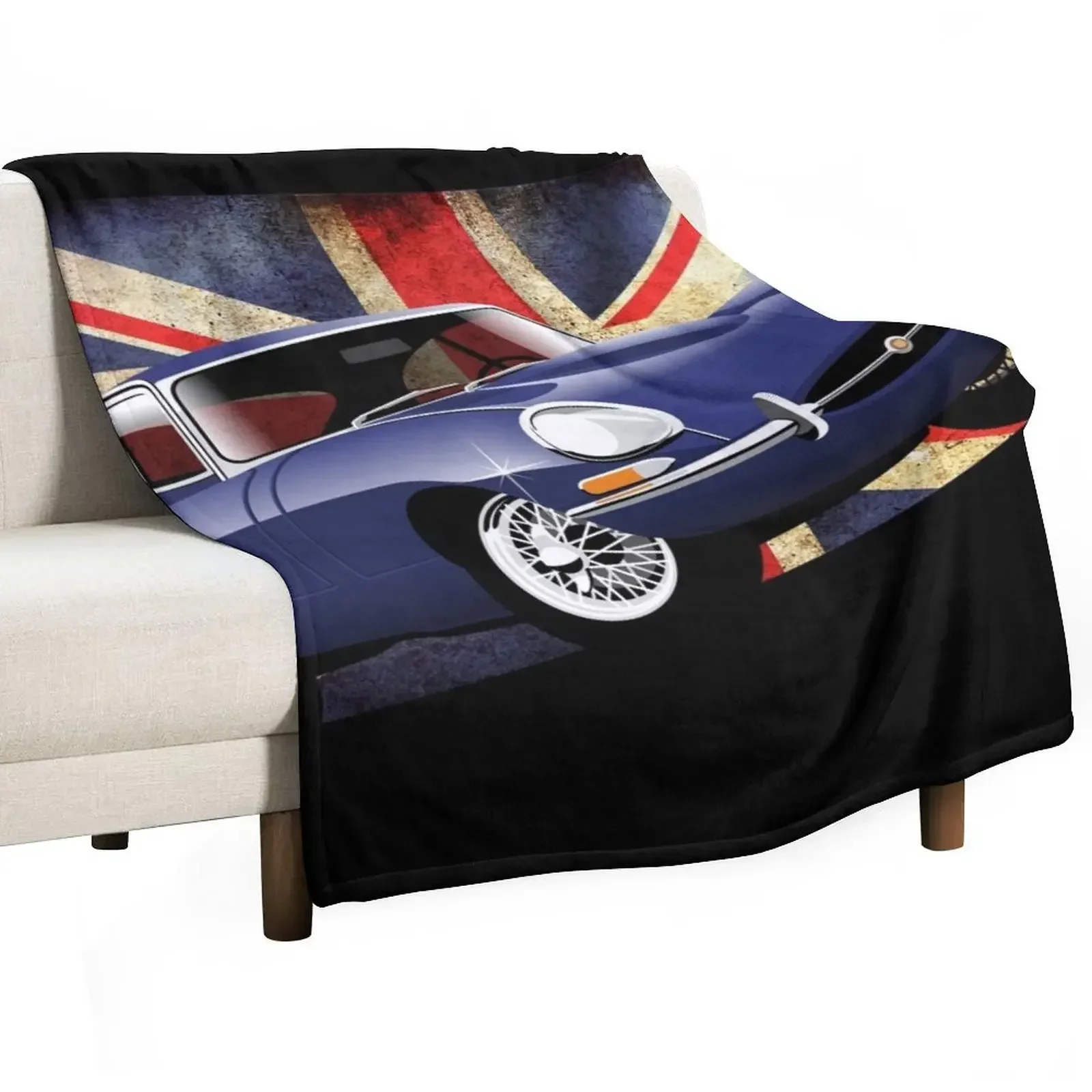 

E-type series 1 coupe - blue Throw Blanket Plaid blankets ands Blankets