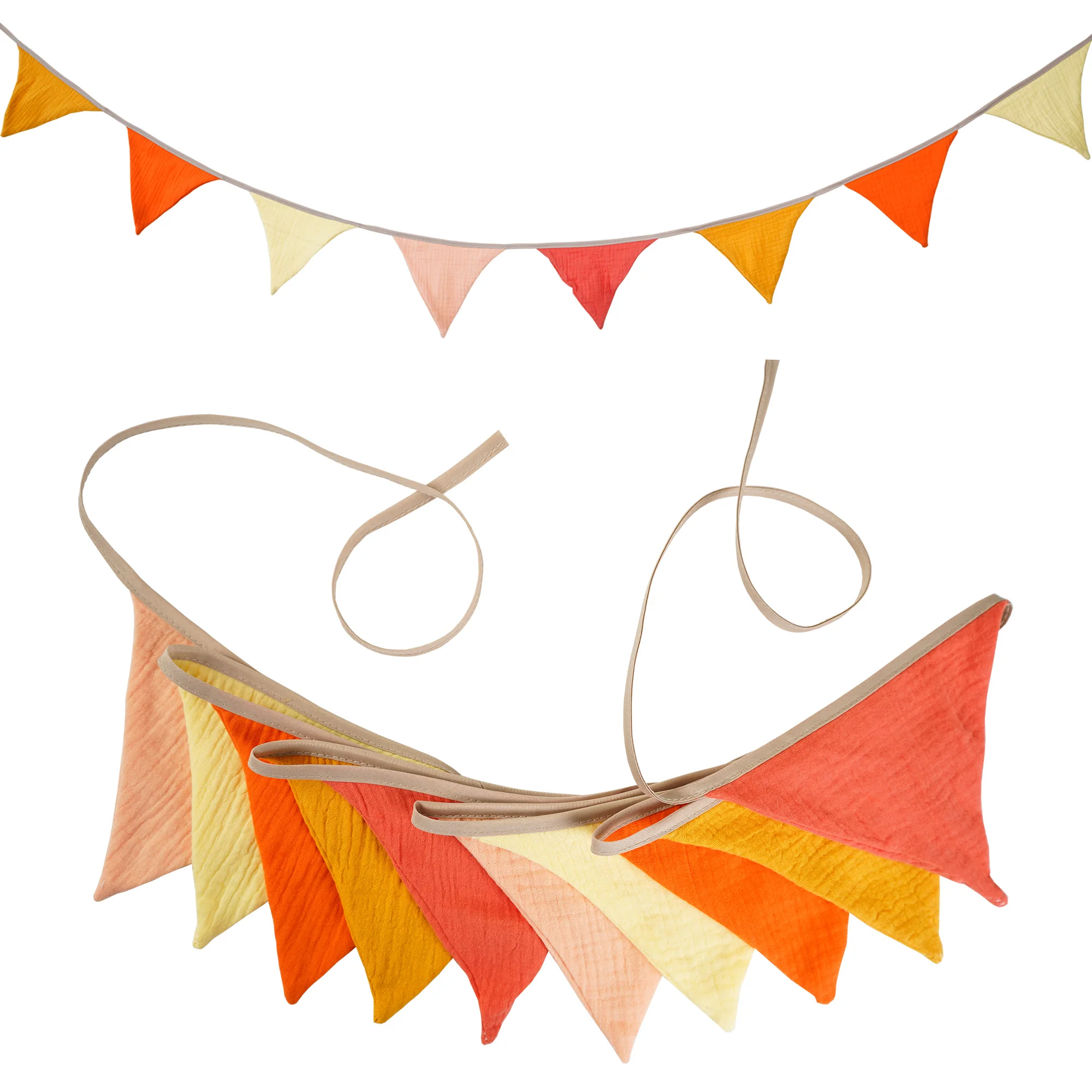 2,6 m große Wimpelkette aus Stoff für Kinderzimmer, 10-Dreieck-Wimpel-Flaggen, Party-Dekoration, Banner für Zuhause, Babyparty, Karneval, Girlande